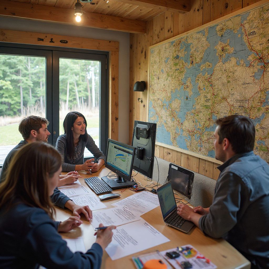 PlayOutside office headquarters adventure planning session